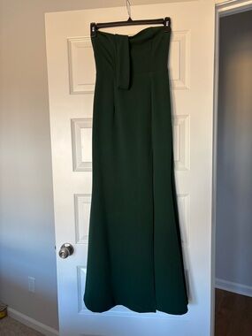 Lulu's Strapless Emerald Green Maxi Gown